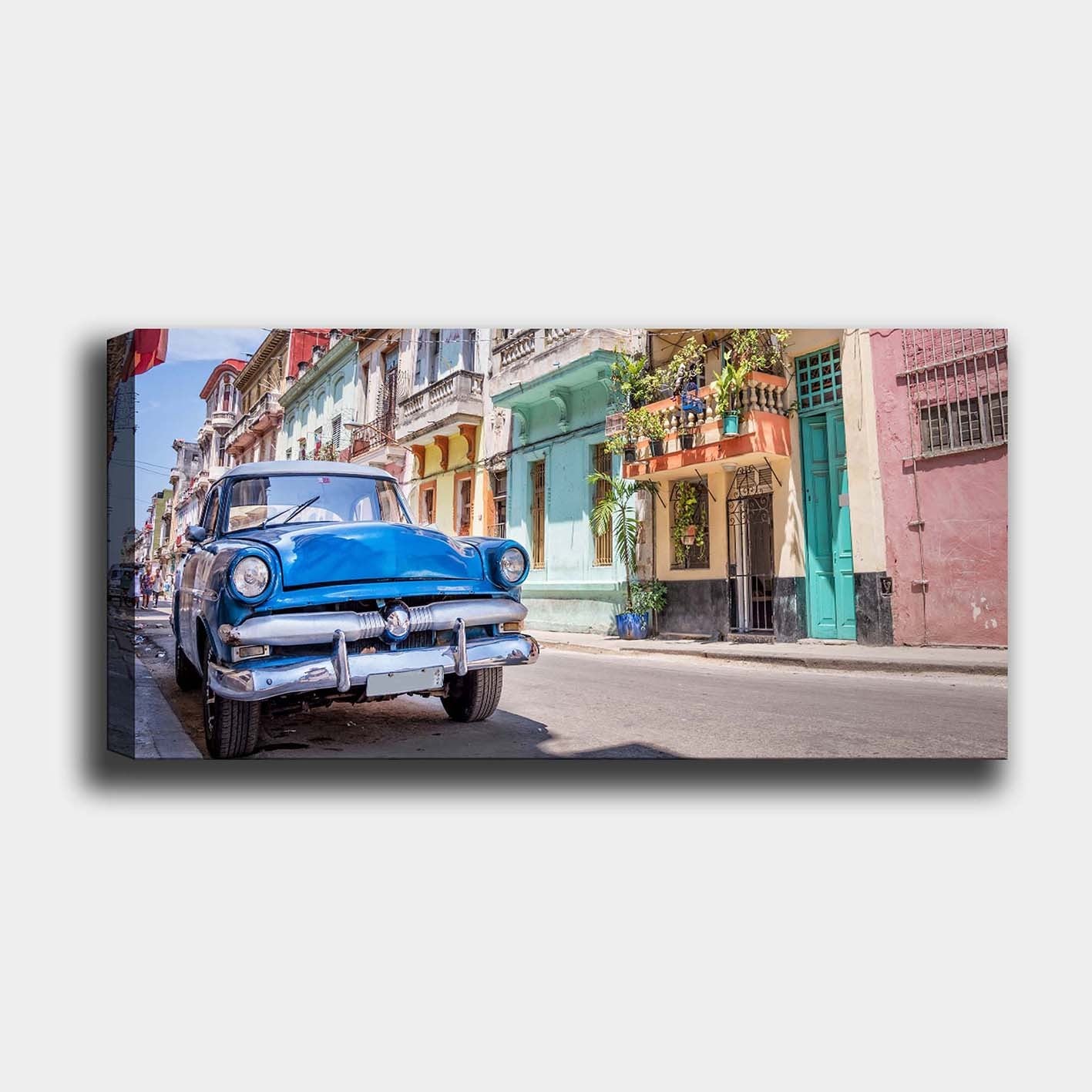 Quadro em Tela Decorativa Multicolor 50 x 120 cm com Moldura de Madeira (3 cm)