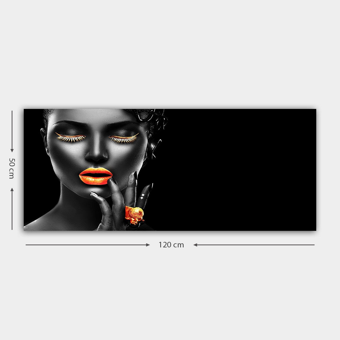 Quadro em Tela Decorativo Multicolor 50x120 cm com Moldura de Madeira 3 cm