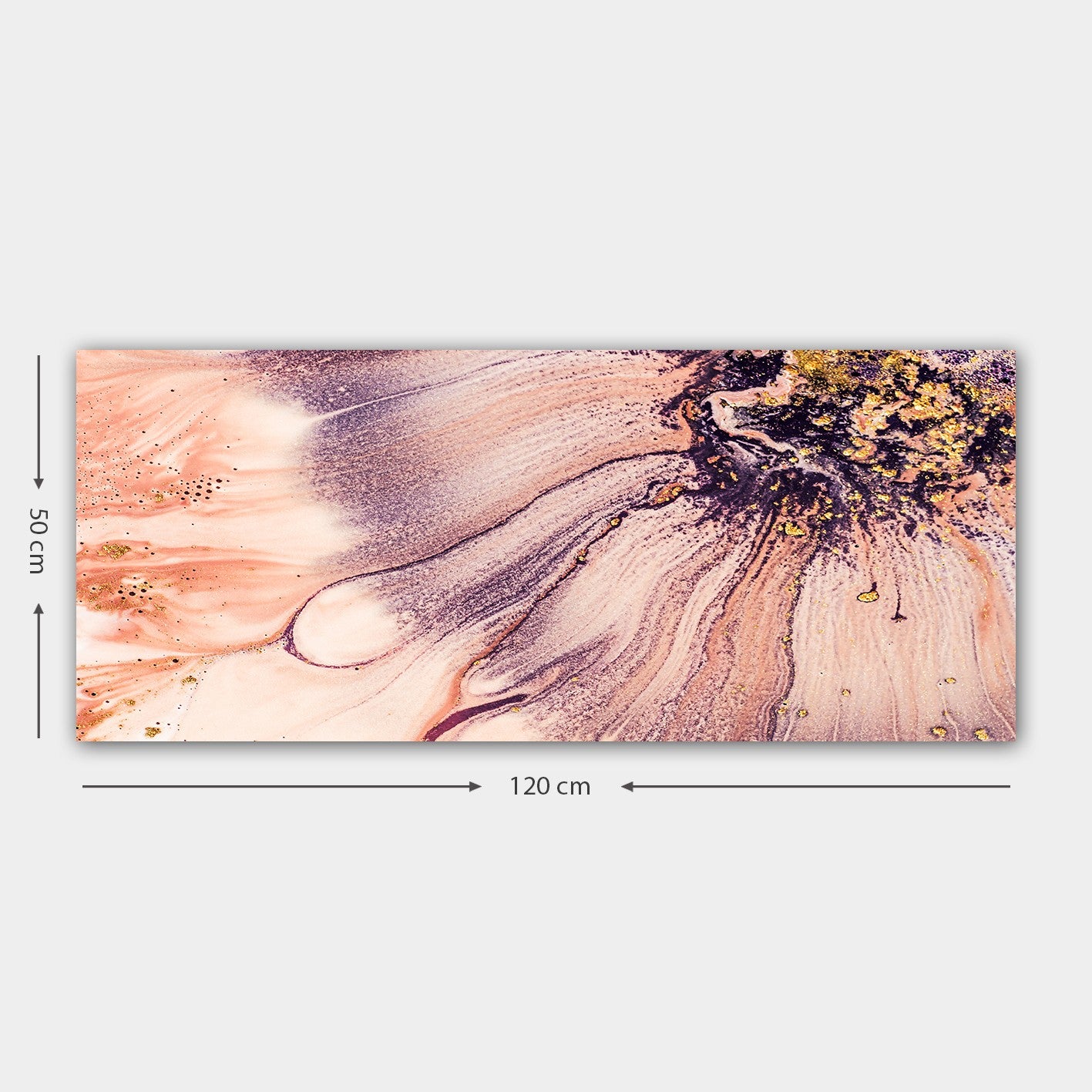 Tela Decorativa em Canvas Multicolor 50 x 120 cm com Moldura de Madeira (3 cm)