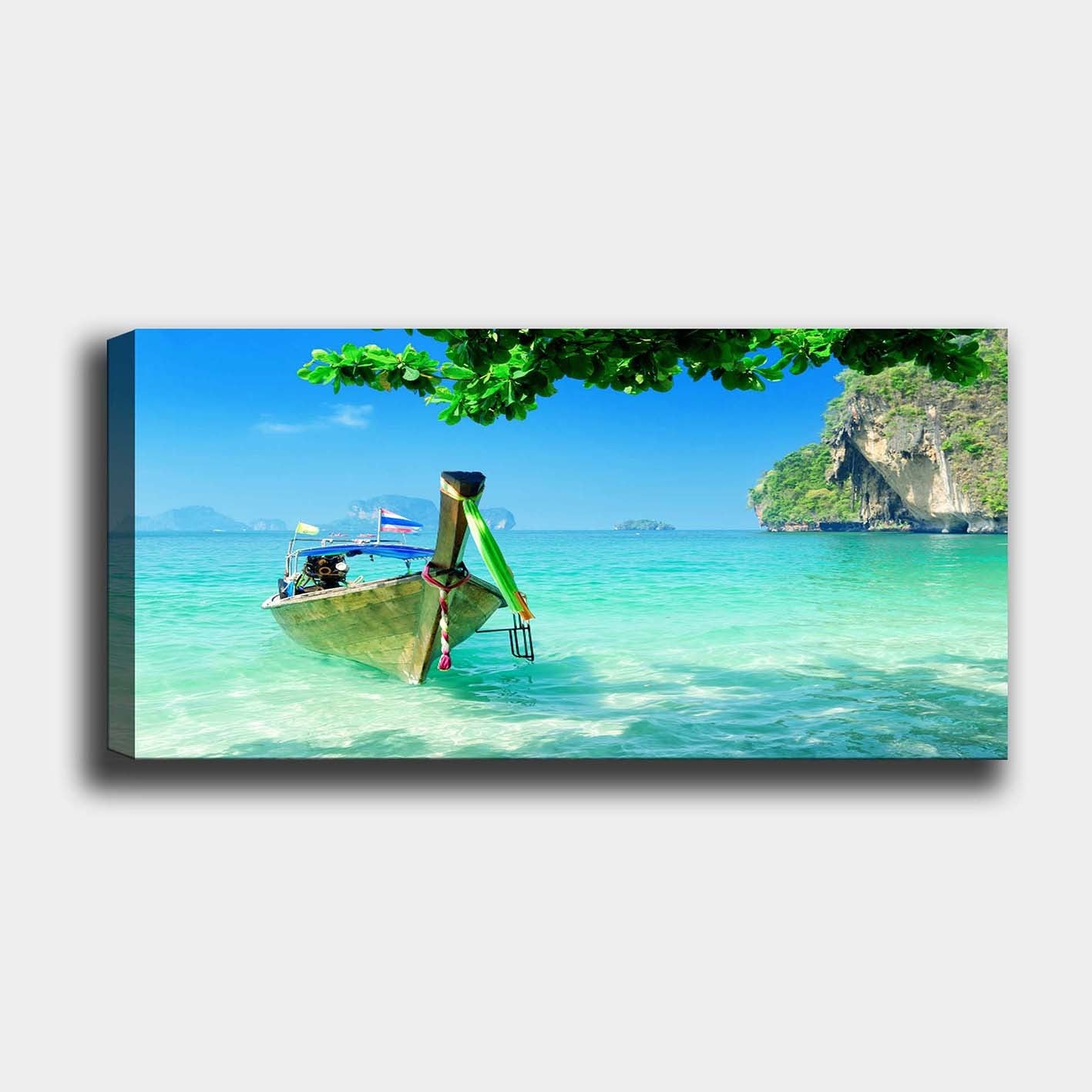 Quadro em Tela Decorativo Multicolor 50x120 cm — 100% Tela com Moldura de Madeira (3 cm)