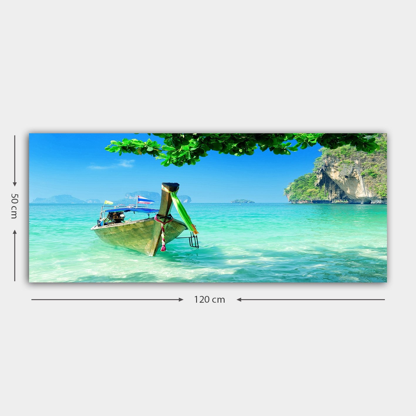 Quadro em Tela Decorativo Multicolor 50x120 cm — 100% Tela com Moldura de Madeira (3 cm)