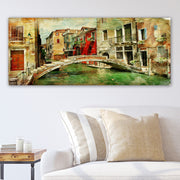 Quadro em Tela Decorativo Multicolor 50x120 cm com Moldura de Madeira (3 cm)