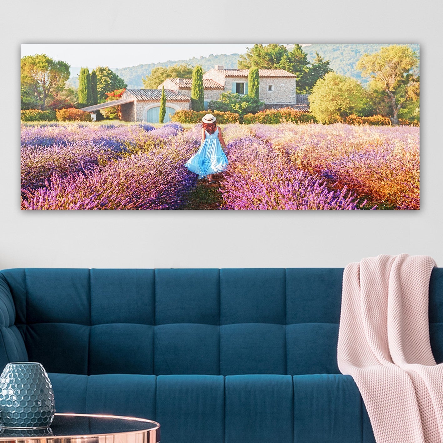 Quadro em Tela (Canvas) 100% Multicolor 50 x 120 cm com Moldura de Madeira 3 cm