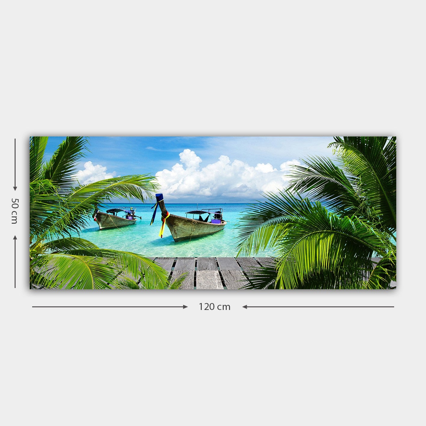 Tela Decorativa Multicolor 50x120 cm, 100% Canvas com Moldura de Madeira (3 cm)