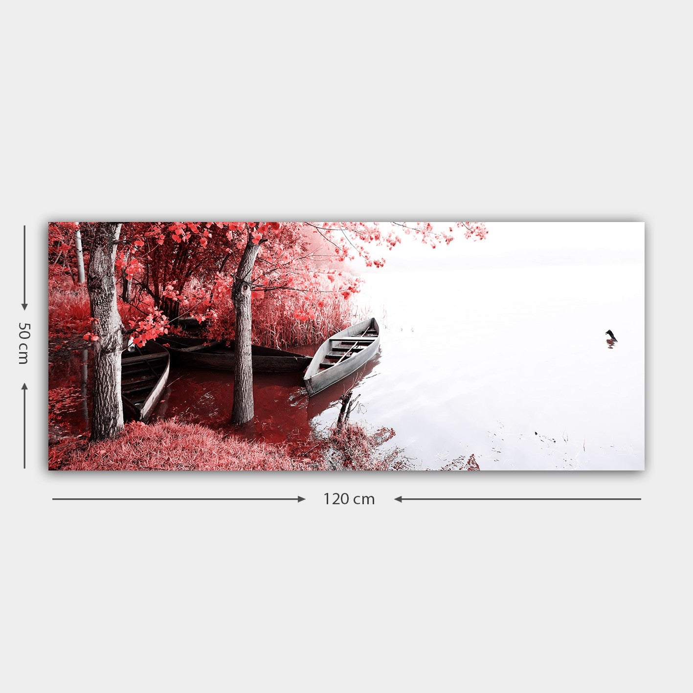 Quadro em Tela Decorativa Multicolor 50 x 120 cm – 100% Tela com Moldura 100% Madeira (3 cm)