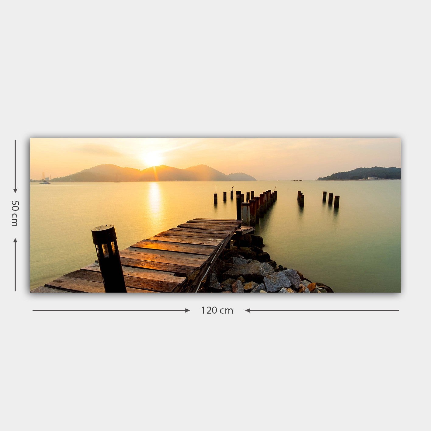 Tela Decorativa Multicolor 50x120 cm | Canvas 100% com Moldura de Madeira 3 cm