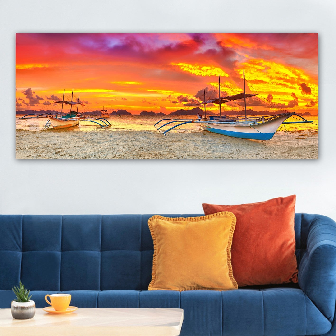 Tela Decorativa em Canvas Multicolor 50 x 120 cm com Moldura de Madeira (3 cm) – YTY1143779_50120