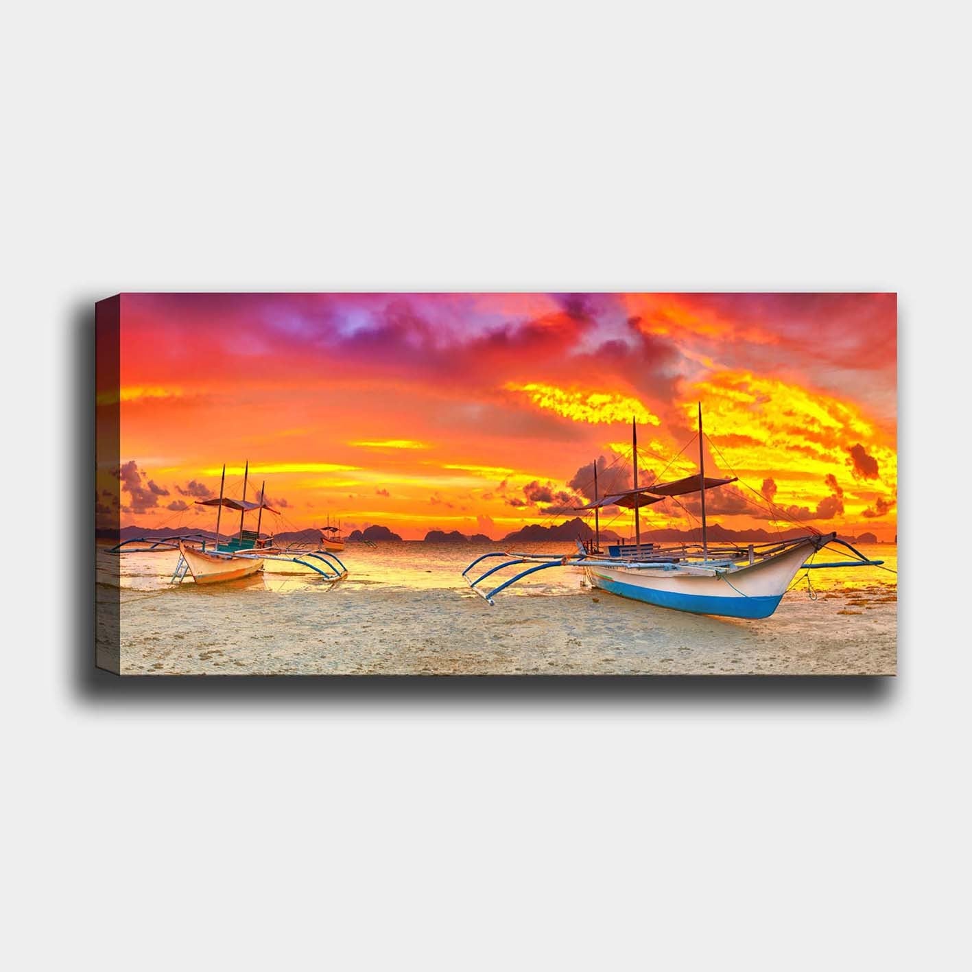 Tela Decorativa em Canvas Multicolor 50 x 120 cm com Moldura de Madeira (3 cm) – YTY1143779_50120