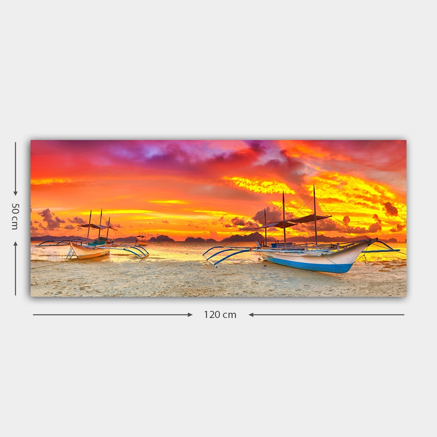 Tela Decorativa em Canvas Multicolor 50 x 120 cm com Moldura de Madeira (3 cm) – YTY1143779_50120