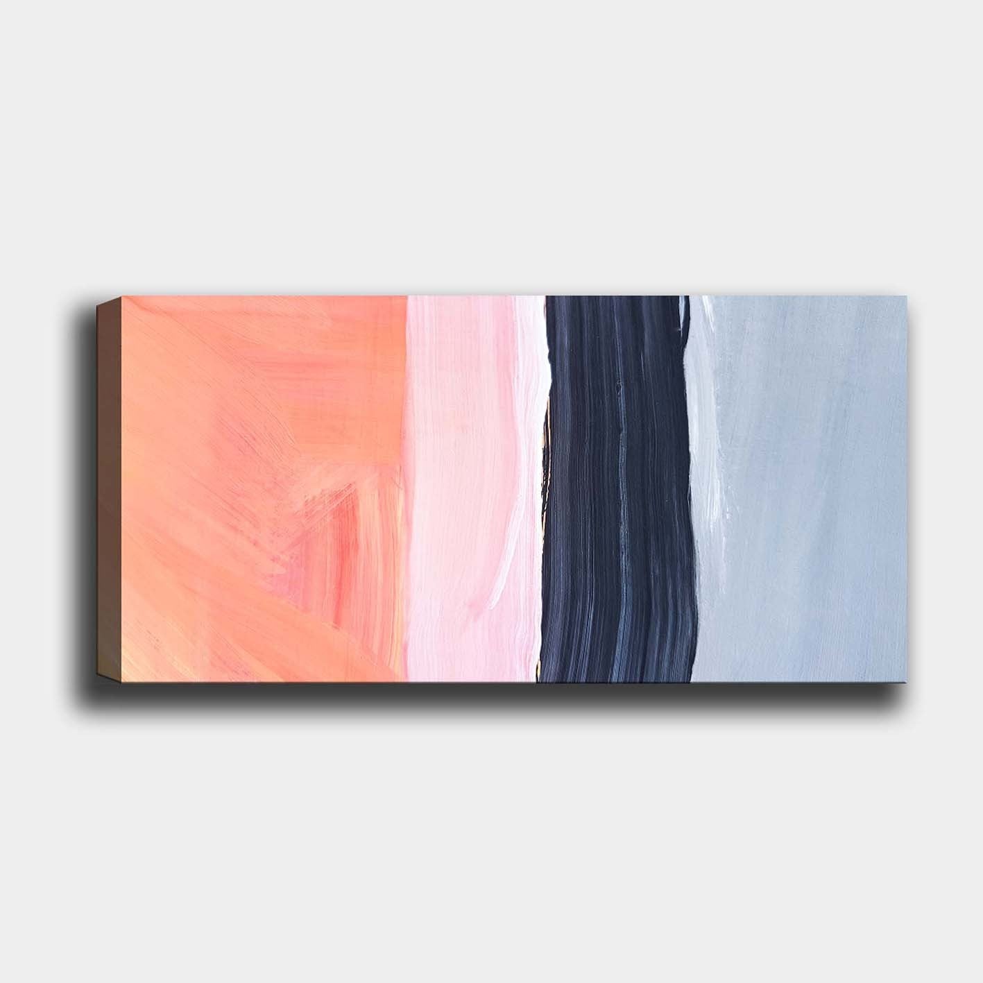 Quadro em Tela Decorativo Multicolor 50x120 cm com Moldura de Madeira (3 cm) – 100% Tela