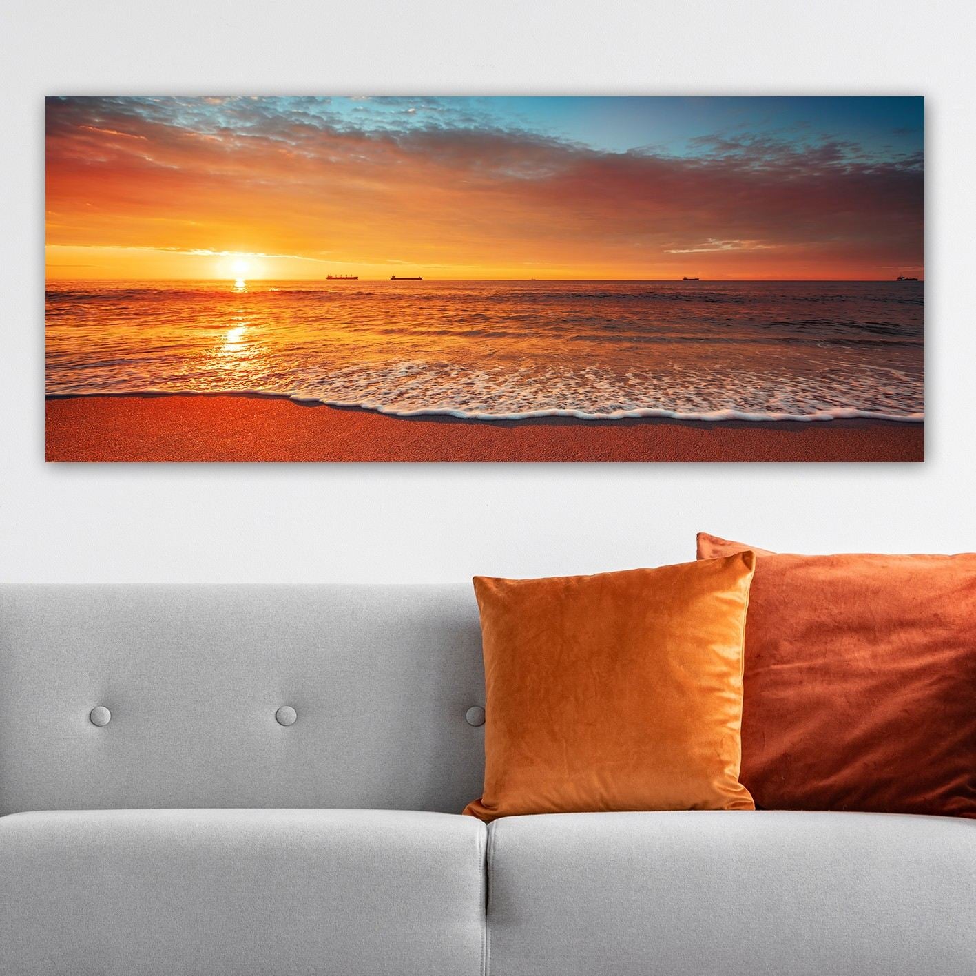 Quadro em Tela Decorativa Multicolor 50x120 cm – Canvas 100% com Moldura de Madeira 100% (3 cm)