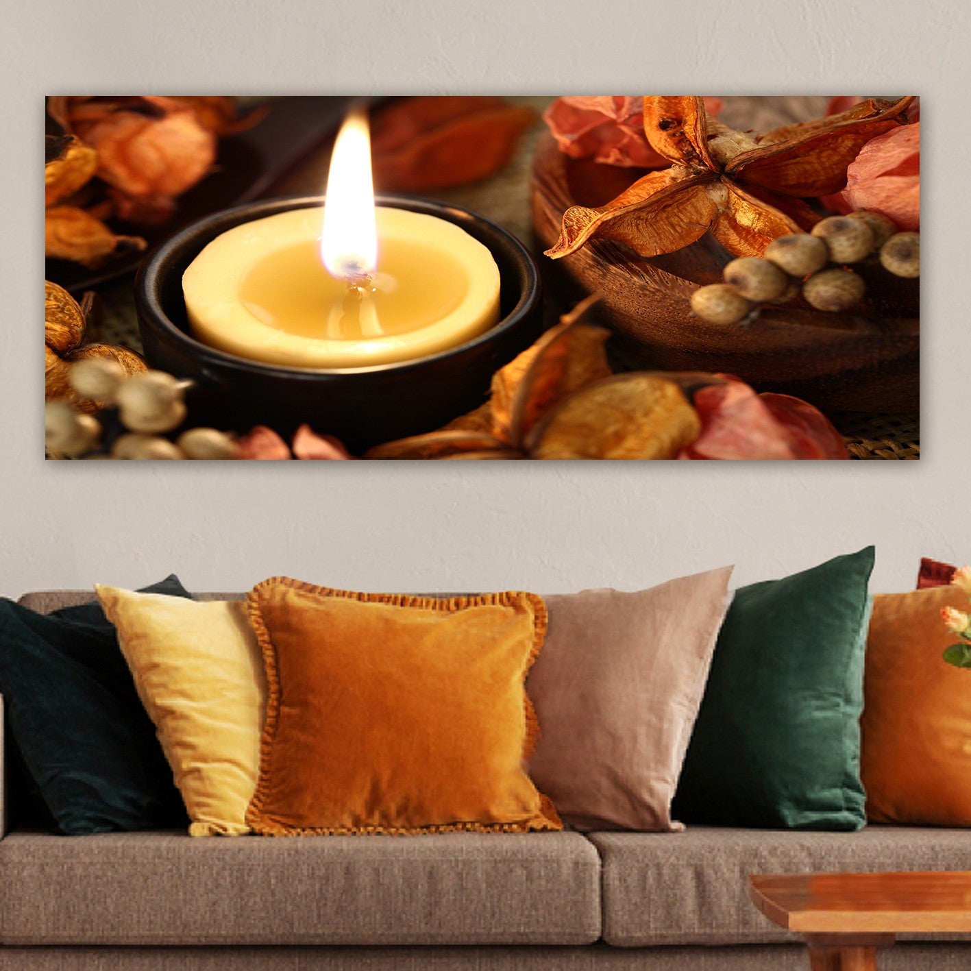 Quadro em Tela Decorativa Multicolor 50x120 cm com Moldura de Madeira (3 cm) – 100% Tela, 100% Madeira | YTY116547799_50120