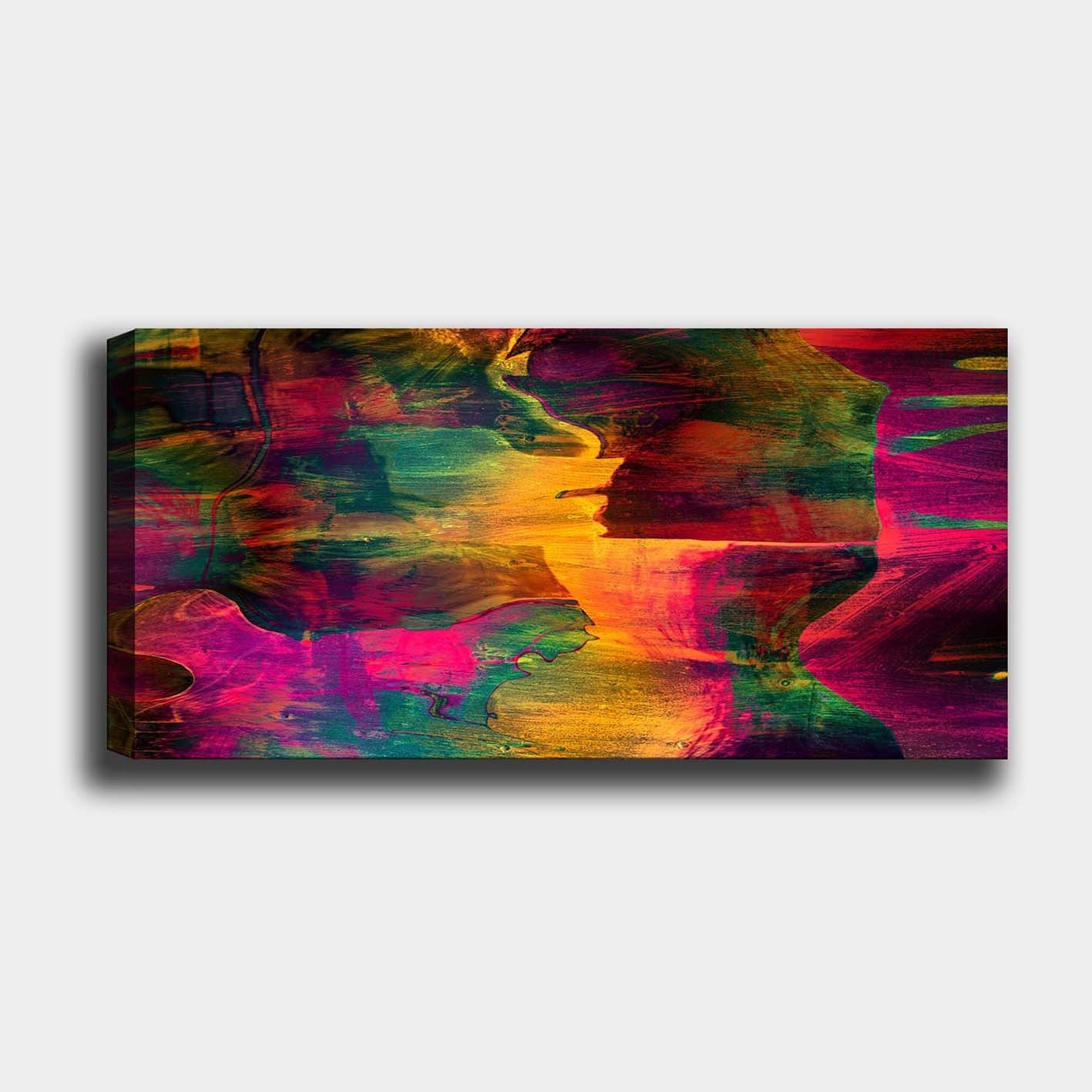 Quadro em Tela Decorativo Multicolor 50x120 cm – Canvas 100% com Moldura de Madeira 3 cm