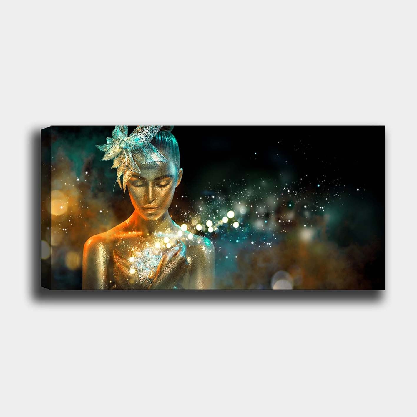 Tela Decorativa Multicolor em Canvas 100% com Moldura de Madeira (3 cm) – 50 x 120 cm