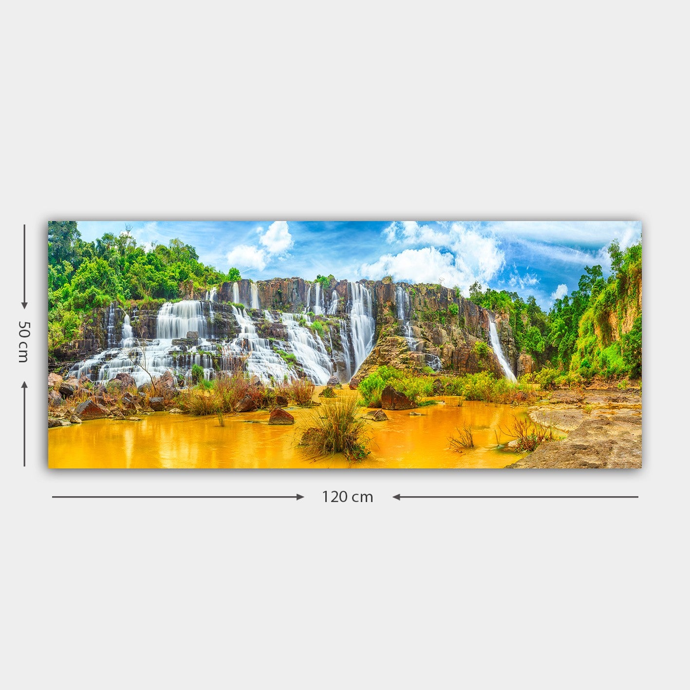 Quadro em Tela Decorativa Multicolor 50x120 cm – 100% Canvas com Moldura de Madeira (3 cm)