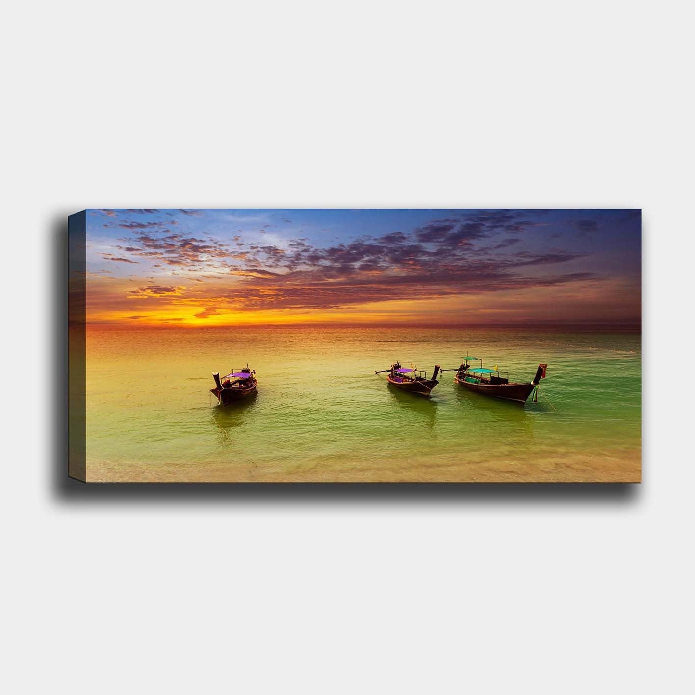 Quadro em Tela Decorativa Multicolor 50x120 cm – 100% Tela, Moldura de Madeira 3 cm