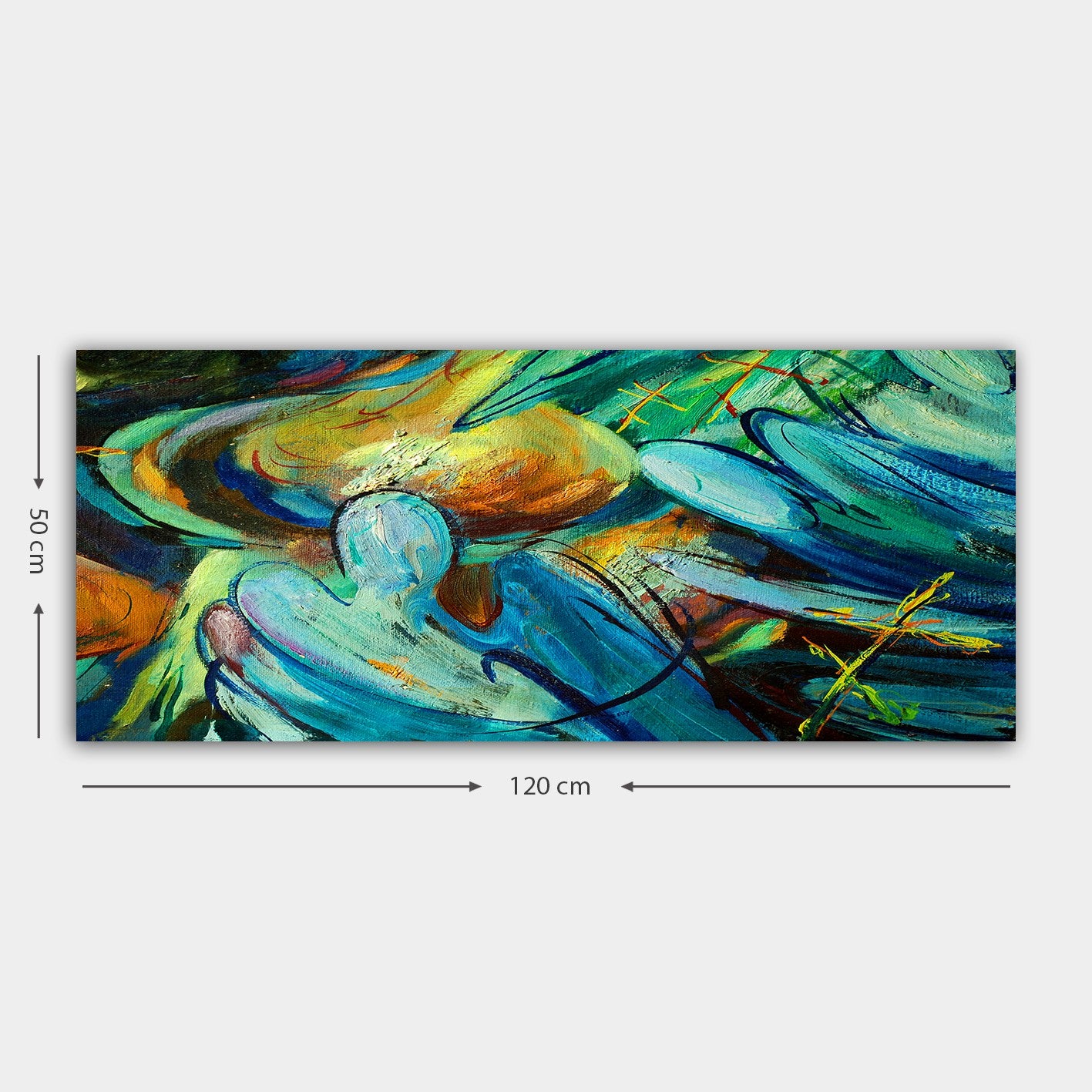 Tela Decorativa Multicolor 50x120 cm – Canvas 100% com Moldura de Madeira 3 cm