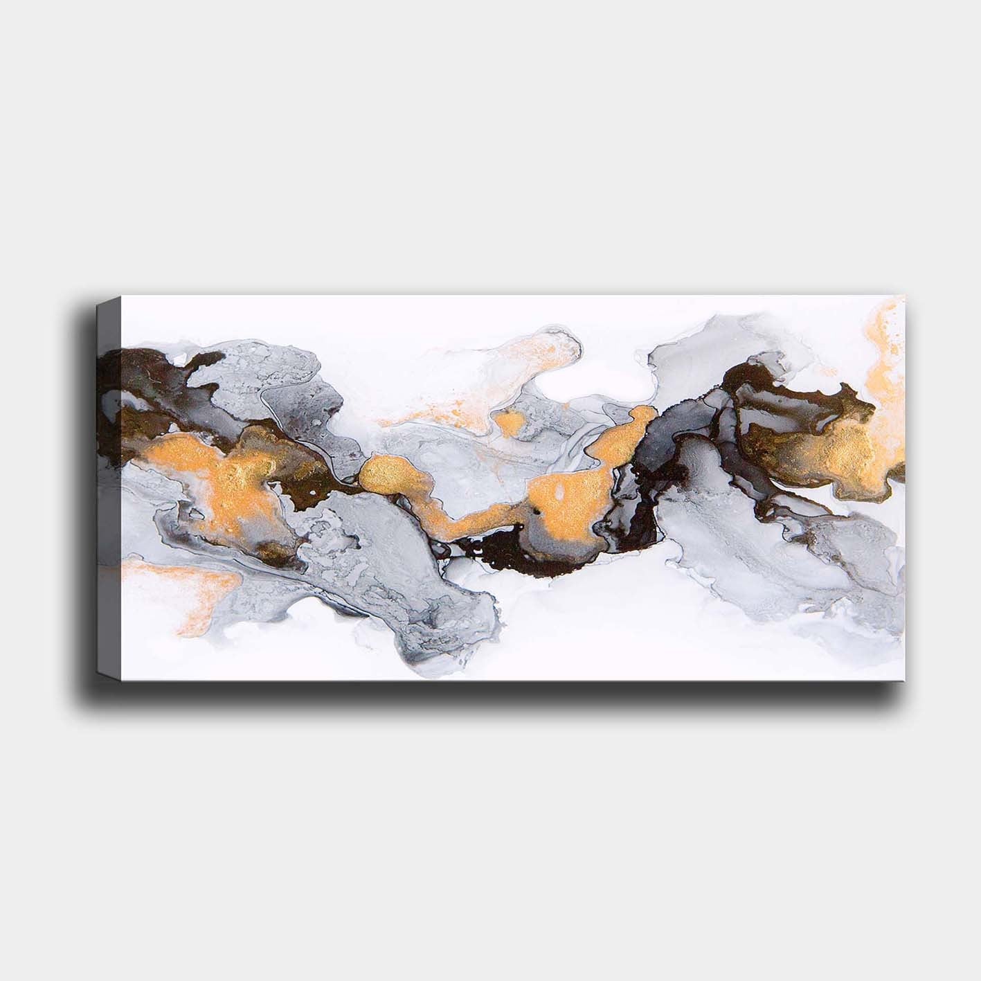 Tela Decorativa em Canvas Multicolor 50x120 cm com Moldura de Madeira 3 cm