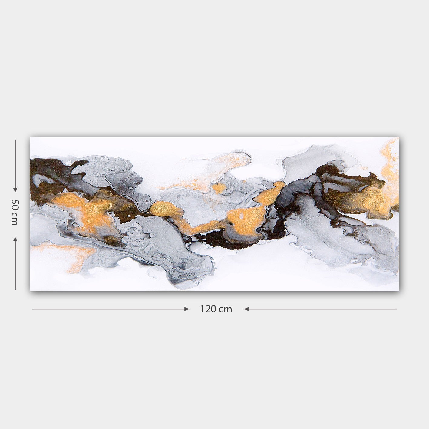 Tela Decorativa em Canvas Multicolor 50x120 cm com Moldura de Madeira 3 cm