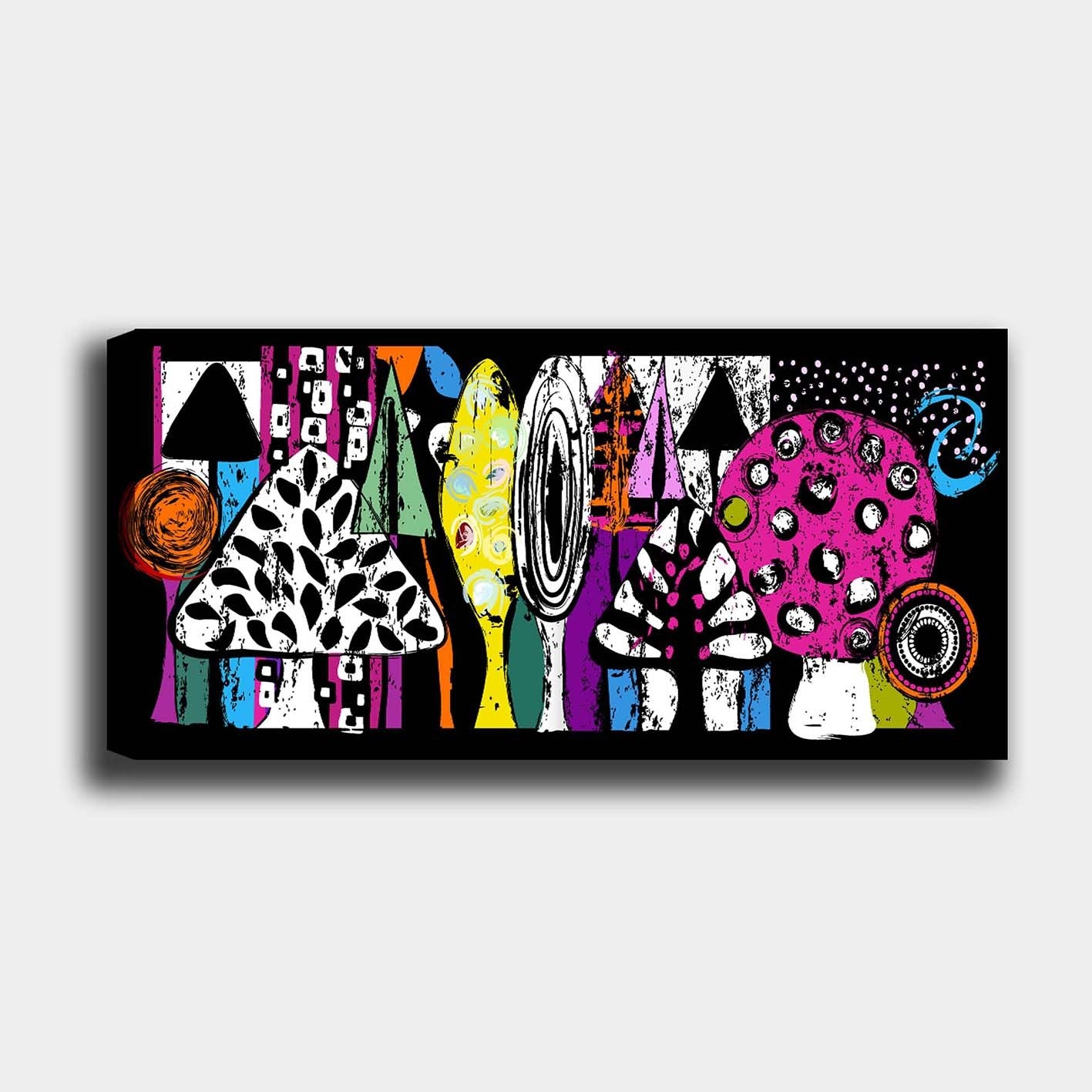 Quadro em Tela Decorativa Multicor 50 x 120 cm | Canvas 100% com Moldura de Madeira 3 cm