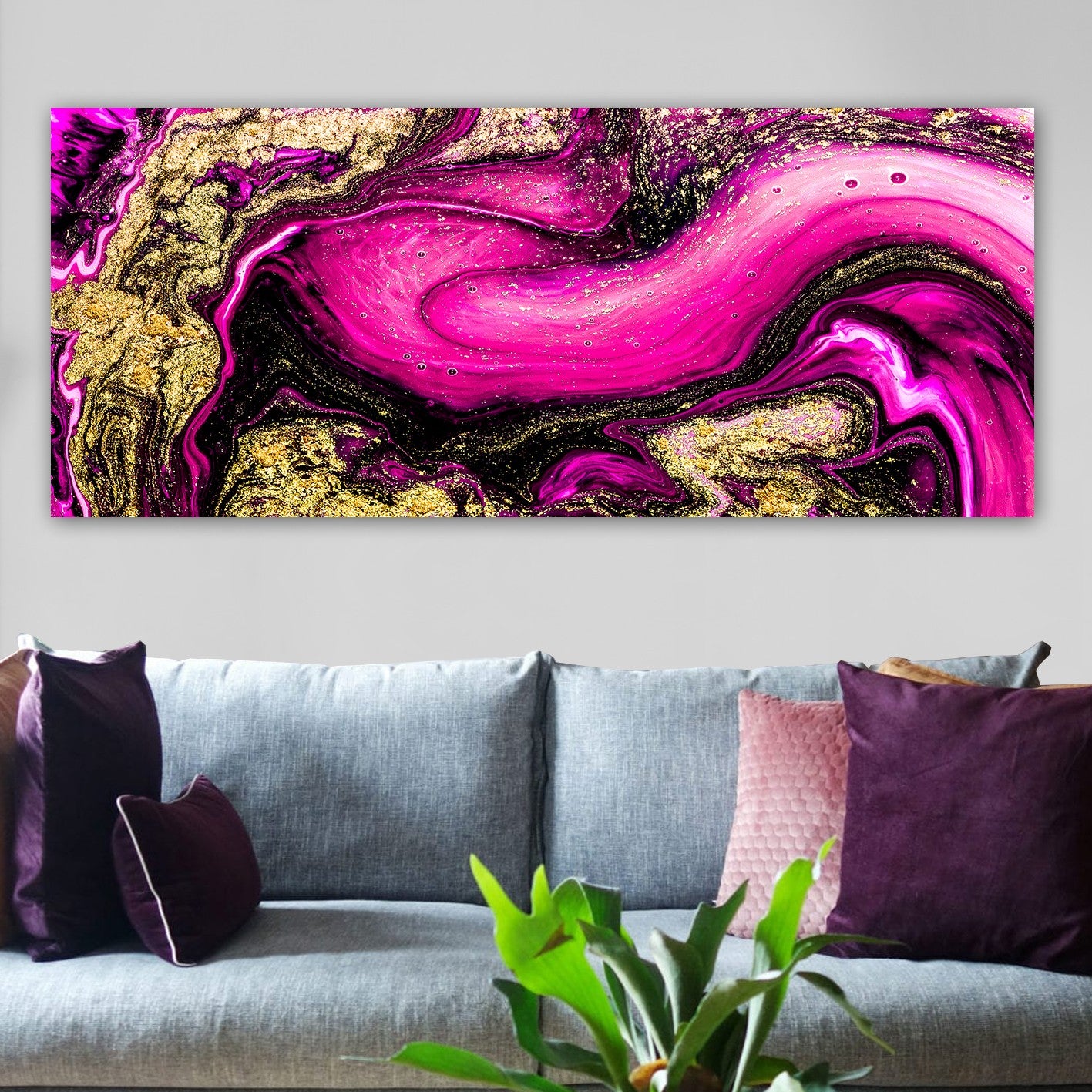 Quadro em Tela Decorativa Multicolor 50x120 cm com Moldura de Madeira (3 cm) – 100% Tela – Ref. 451ERN1230 | YTY1229857033_50120