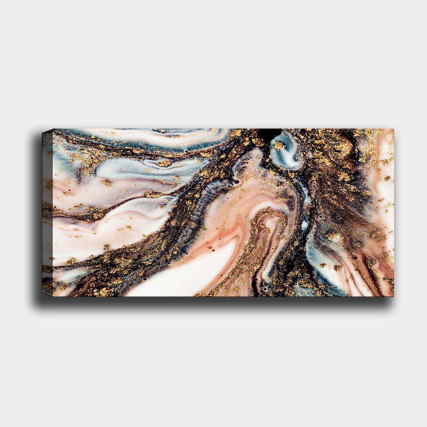 Impressionante pintura decorativa em tela, 50 x 120 cm | 100% tela, moldura de madeira com 3 cm de espessura | Perfeito para amantes de decoração e arte, obra de arte anônima exclusiva