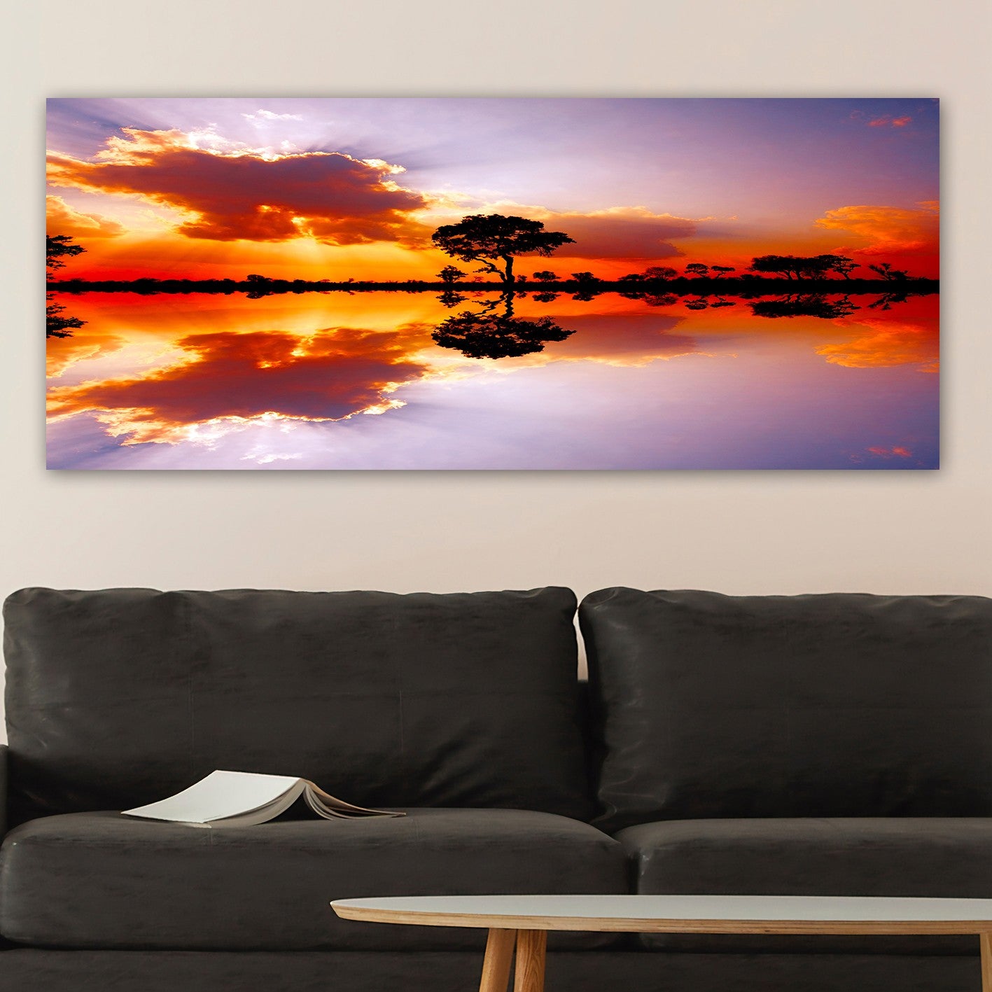 Quadro em Tela Decorativa Multicolor 50 x 120 cm – Canvas 100% com Moldura de Madeira (3 cm)