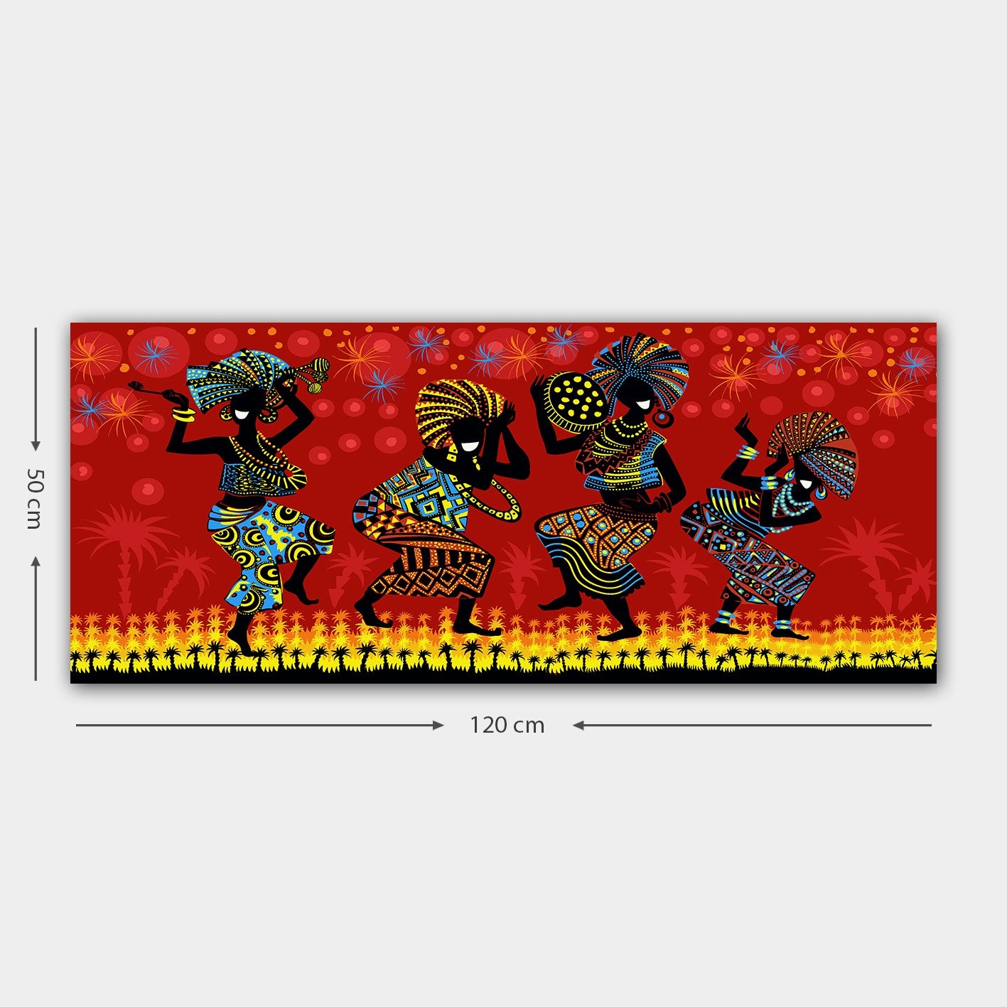 Tela Decorativa Multicolor 50x120 cm – 100% Canvas com Moldura em Madeira (3 cm)