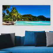 Quadro em Tela Decorativo Multicolor 50x120 cm com Moldura de Madeira (3 cm)