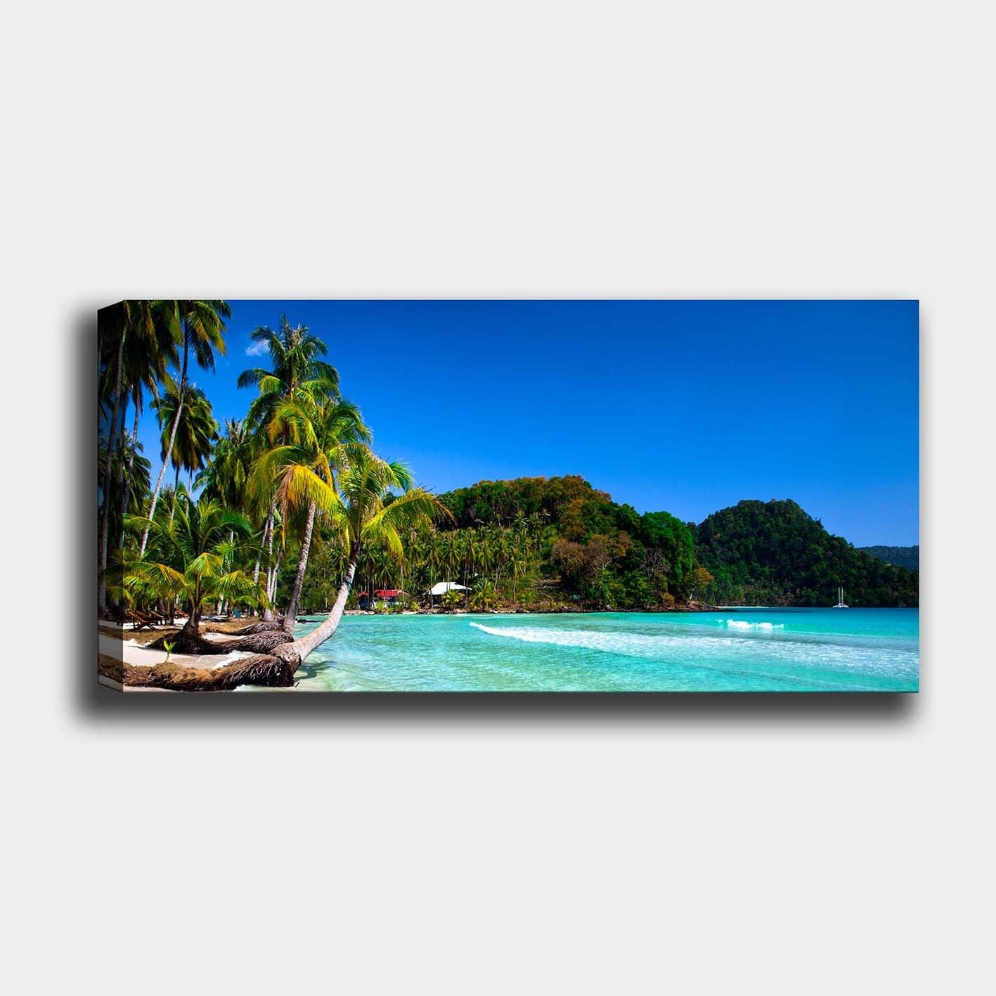 Quadro em Tela Decorativo Multicolor 50x120 cm com Moldura de Madeira (3 cm)