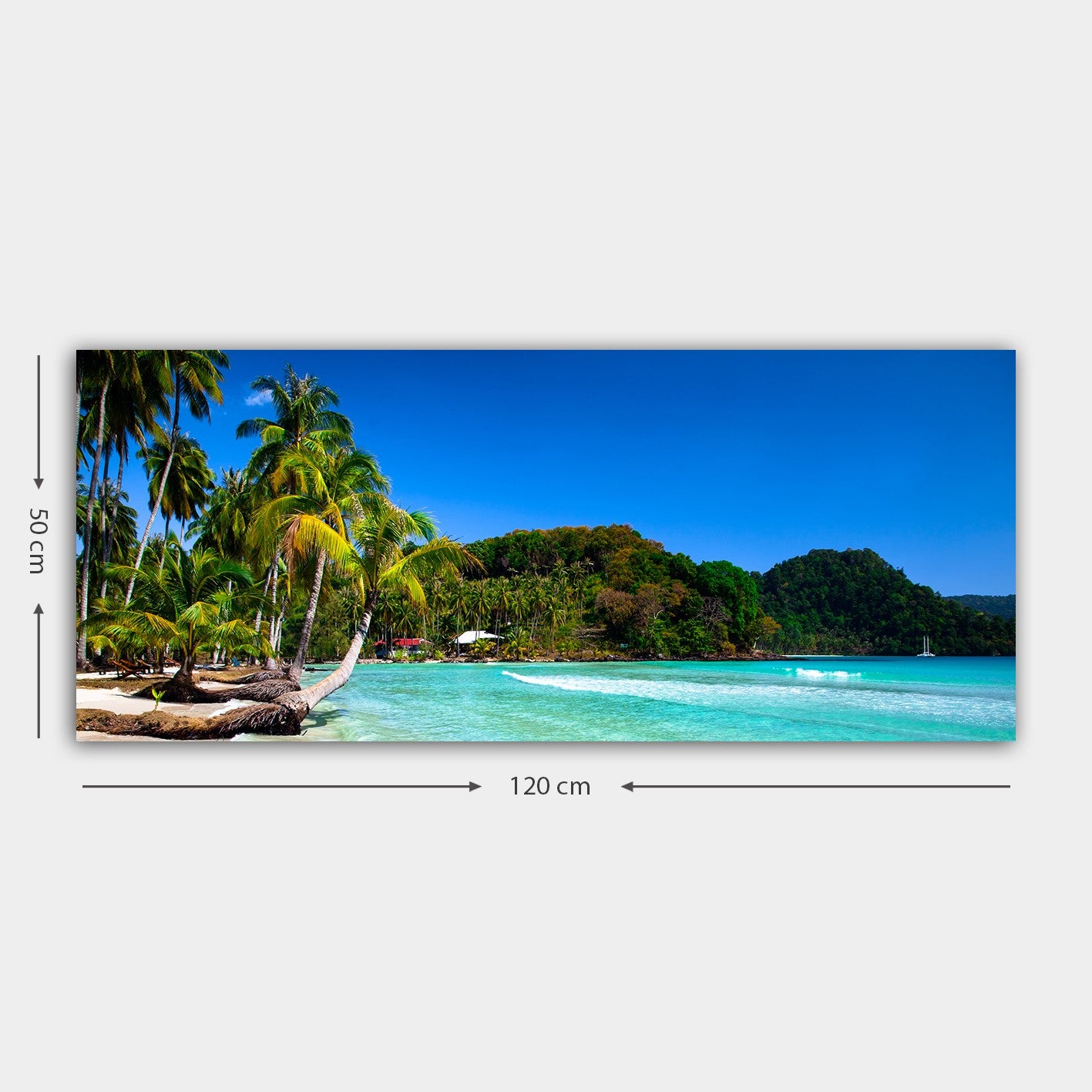 Quadro em Tela Decorativo Multicolor 50x120 cm com Moldura de Madeira (3 cm)