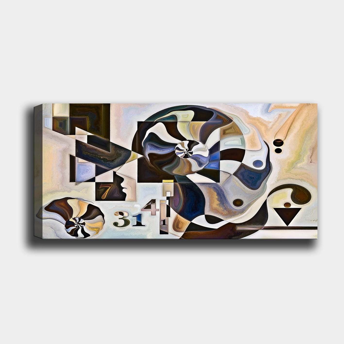 Quadro em Tela Decorativo Multicolor 50 x 120 cm com Moldura de Madeira 3 cm