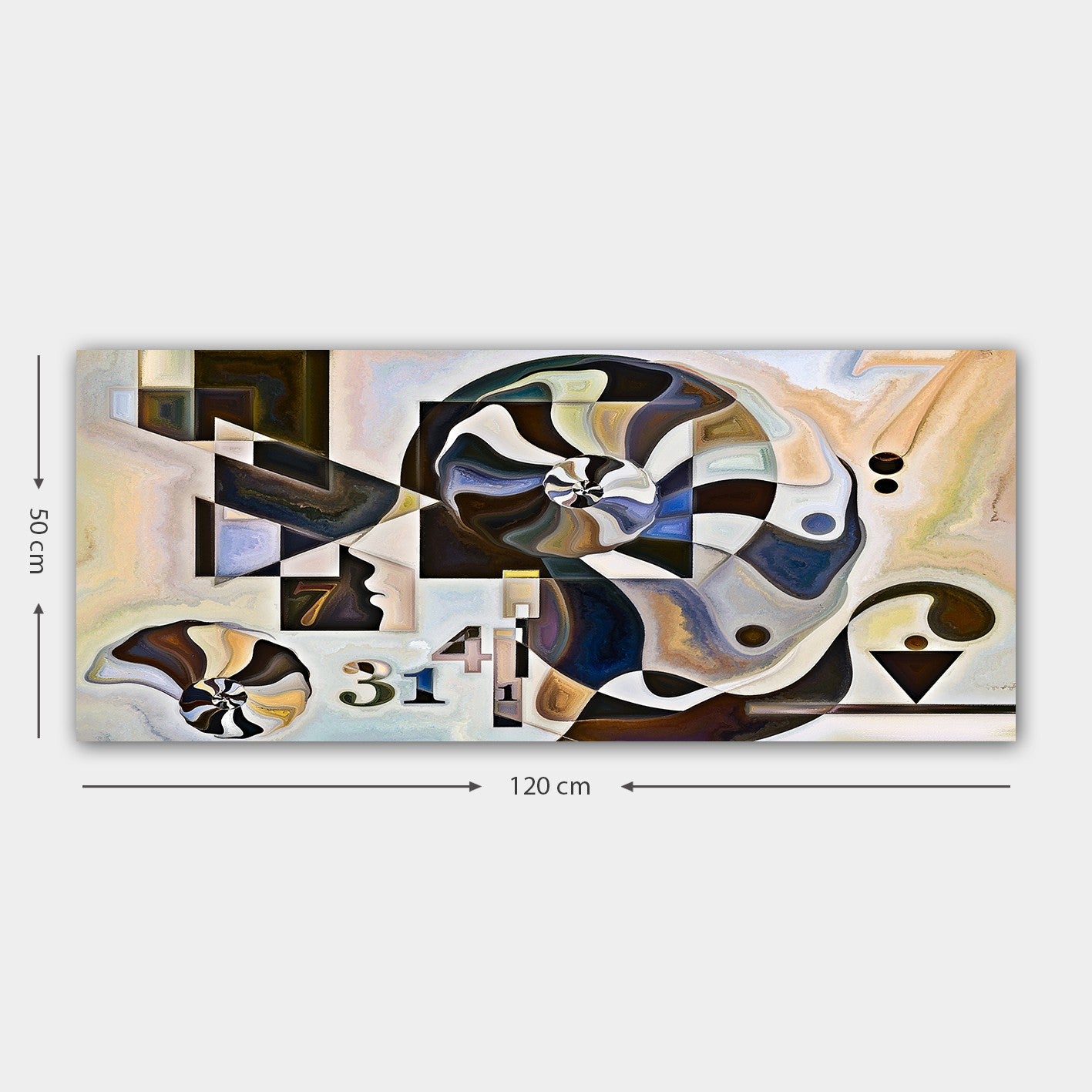 Quadro em Tela Decorativo Multicolor 50 x 120 cm com Moldura de Madeira 3 cm