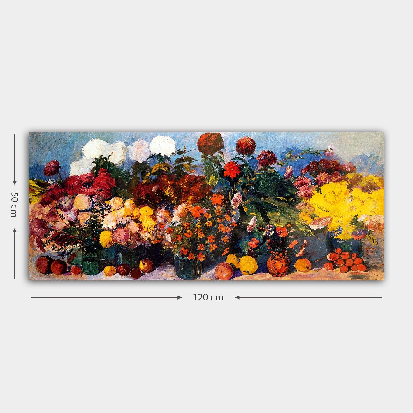 Tela Decorativa em Canvas Multicolor 50 x 120 cm com Moldura de Madeira 3 cm – YTY129236507_50120