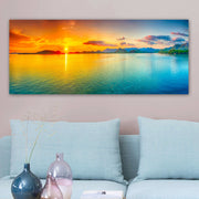 Tela Decorativa em Canvas 100% Multicolor 50x120 cm com Moldura de Madeira 3 cm