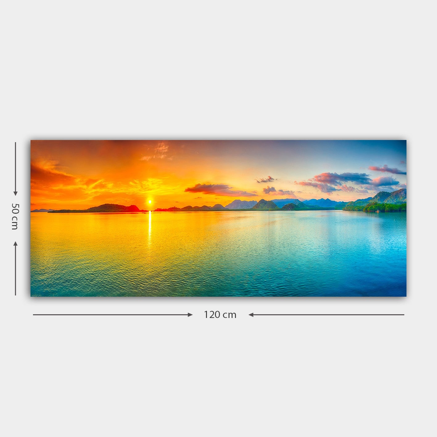 Tela Decorativa em Canvas 100% Multicolor 50x120 cm com Moldura de Madeira 3 cm