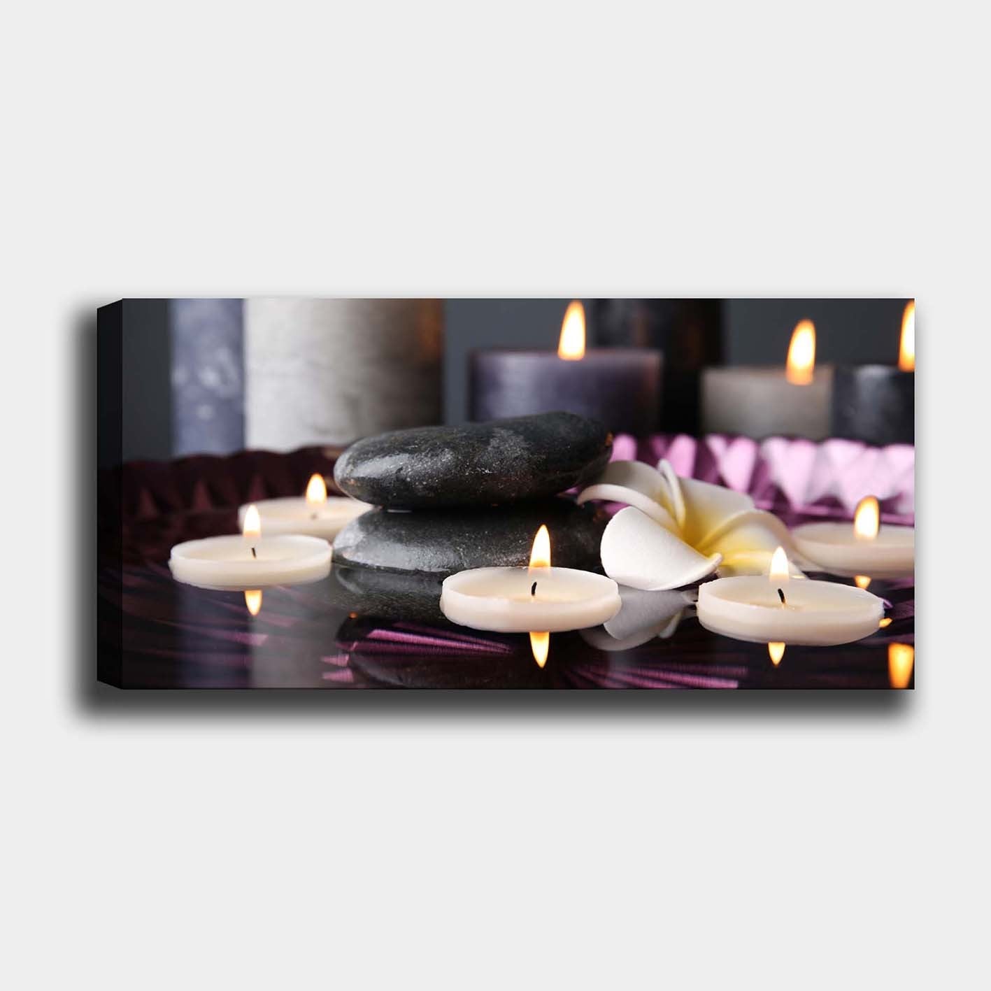 Quadro Decorativo em Canvas Multicolorido 50x120 cm com Moldura de Madeira (3 cm)