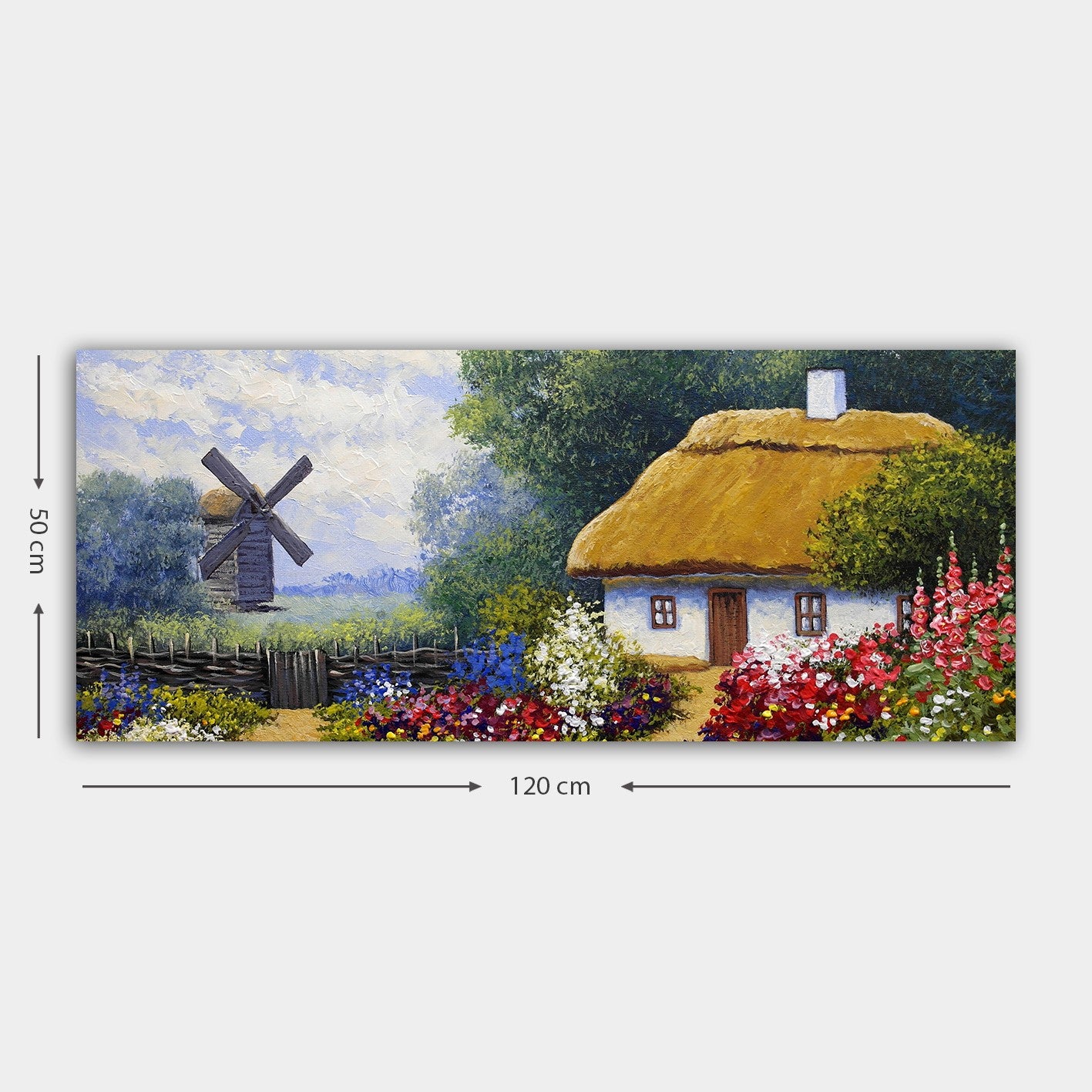 Quadro em Tela Multicolor 50x120 cm – 100% Canvas com Moldura de Madeira 3 cm