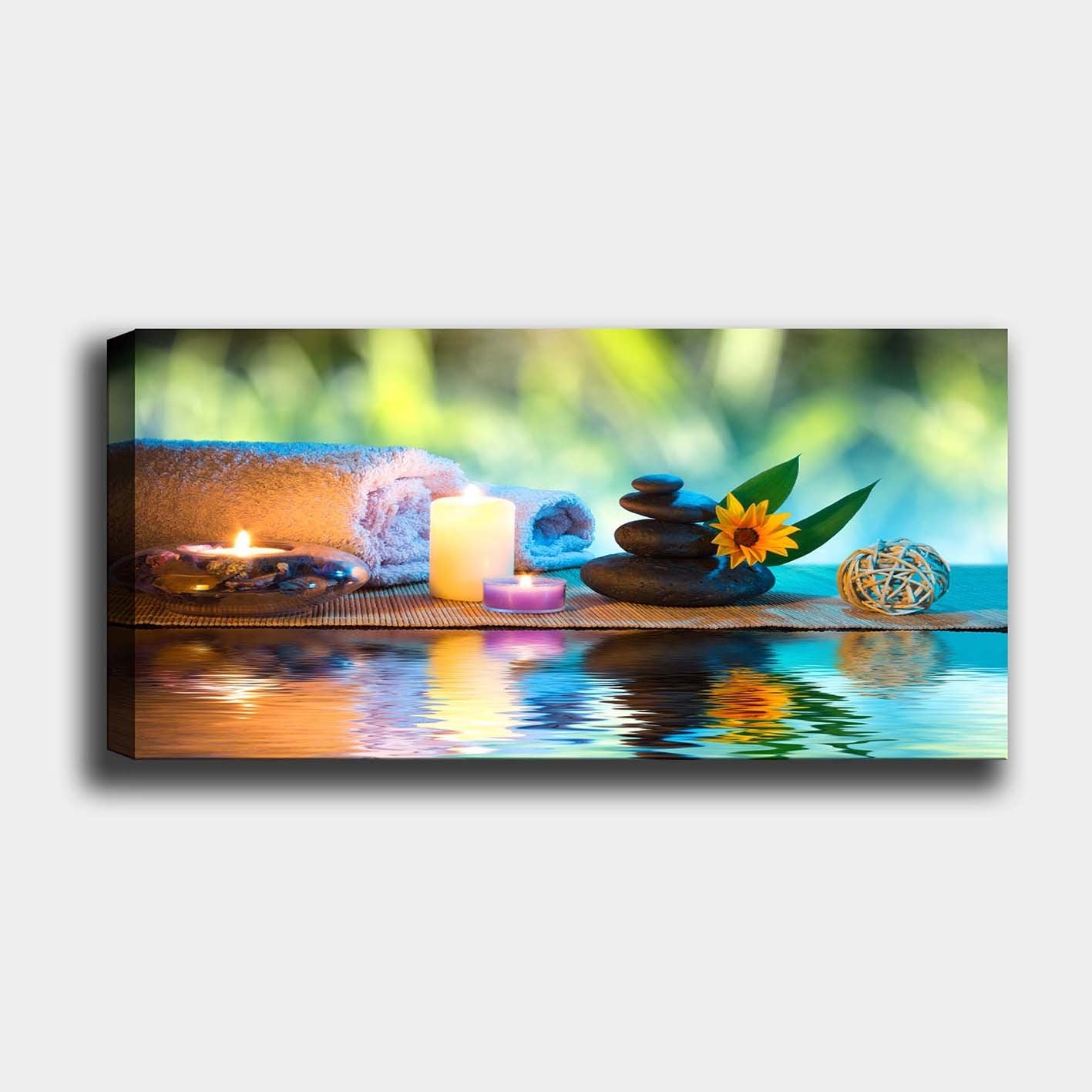 Quadro em Tela Decorativa Multicolor 50 x 120 cm — 100% Canvas com Moldura de Madeira 3 cm