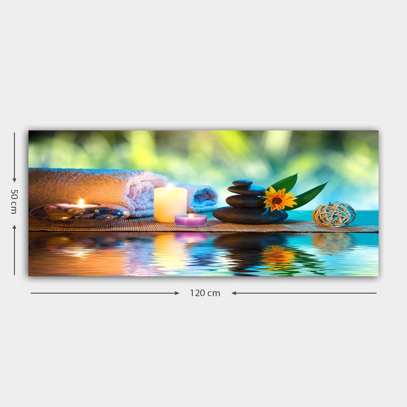 Quadro em Tela Decorativa Multicolor 50 x 120 cm — 100% Canvas com Moldura de Madeira 3 cm