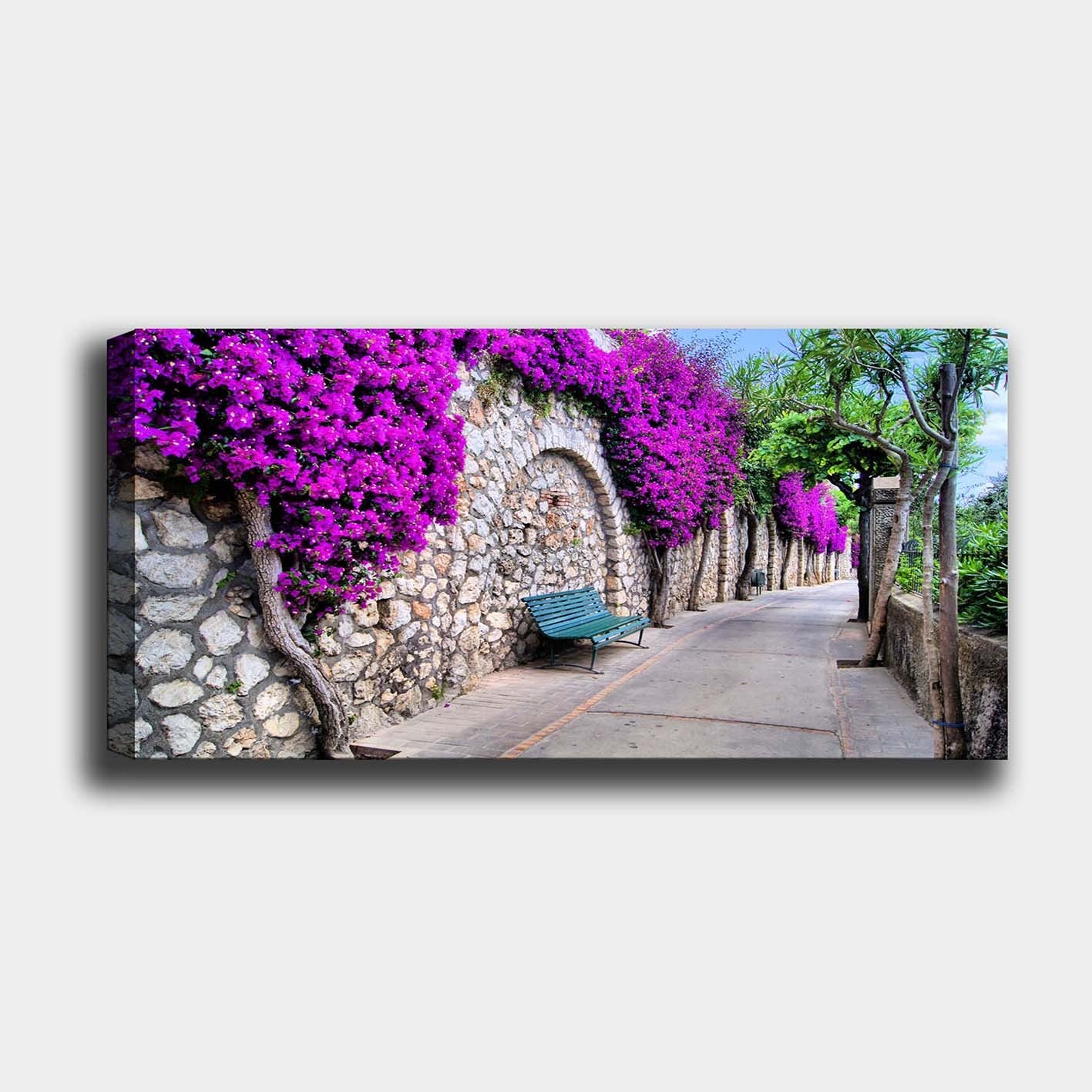 Quadro Decorativo em Tela Canvas Multicolor com Moldura de Madeira 3 cm – 50x120 cm