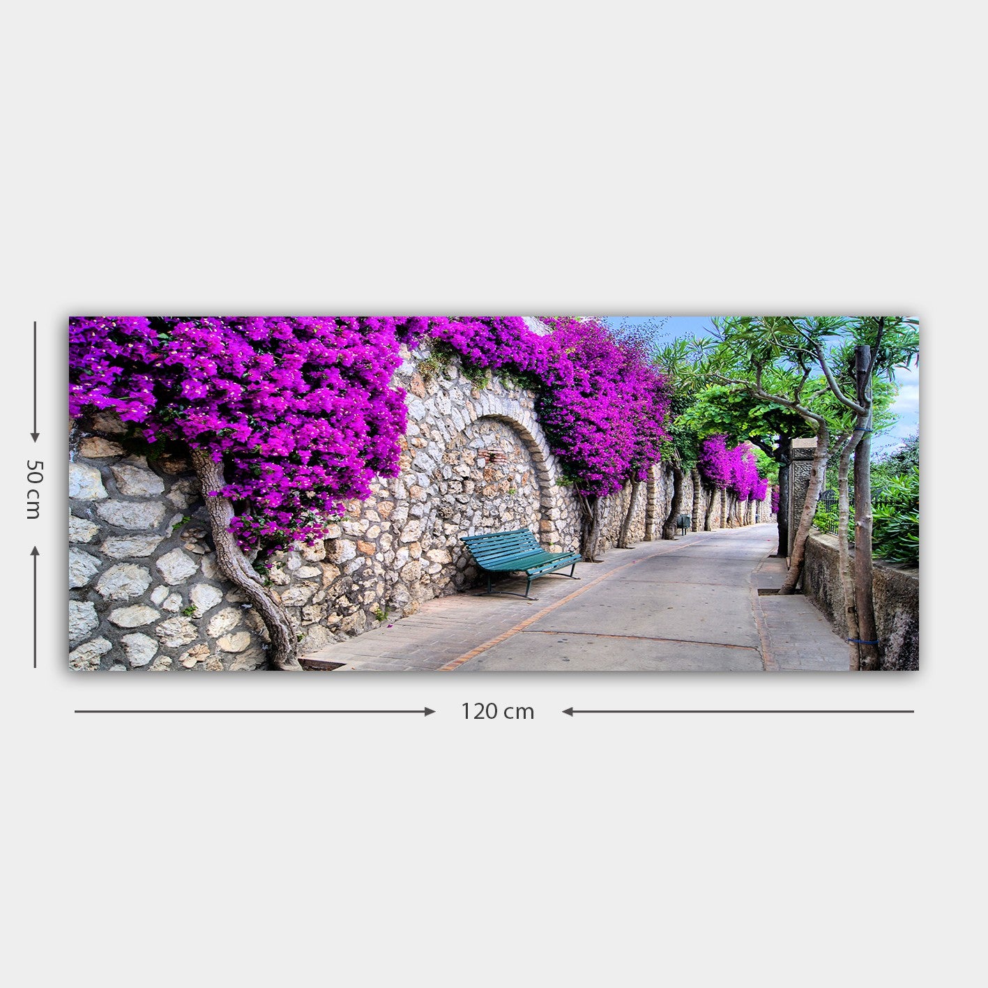 Quadro Decorativo em Tela Canvas Multicolor com Moldura de Madeira 3 cm – 50x120 cm