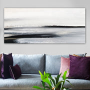 Quadro Decorativo em Tela Multicolor 50x120 cm com Moldura de Madeira (3 cm)