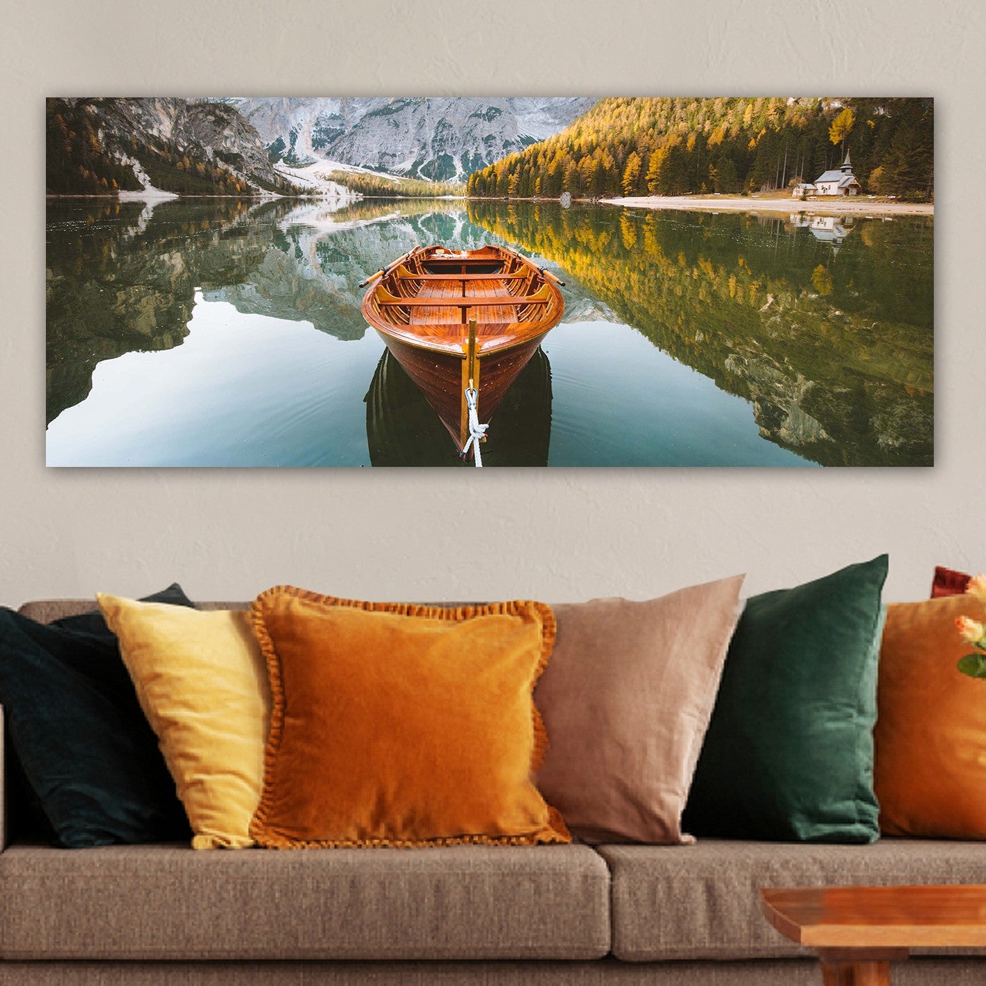 Quadro Decorativo em Tela Multicolor 50x120 cm com Moldura de Madeira (3 cm) – 100% Canvas