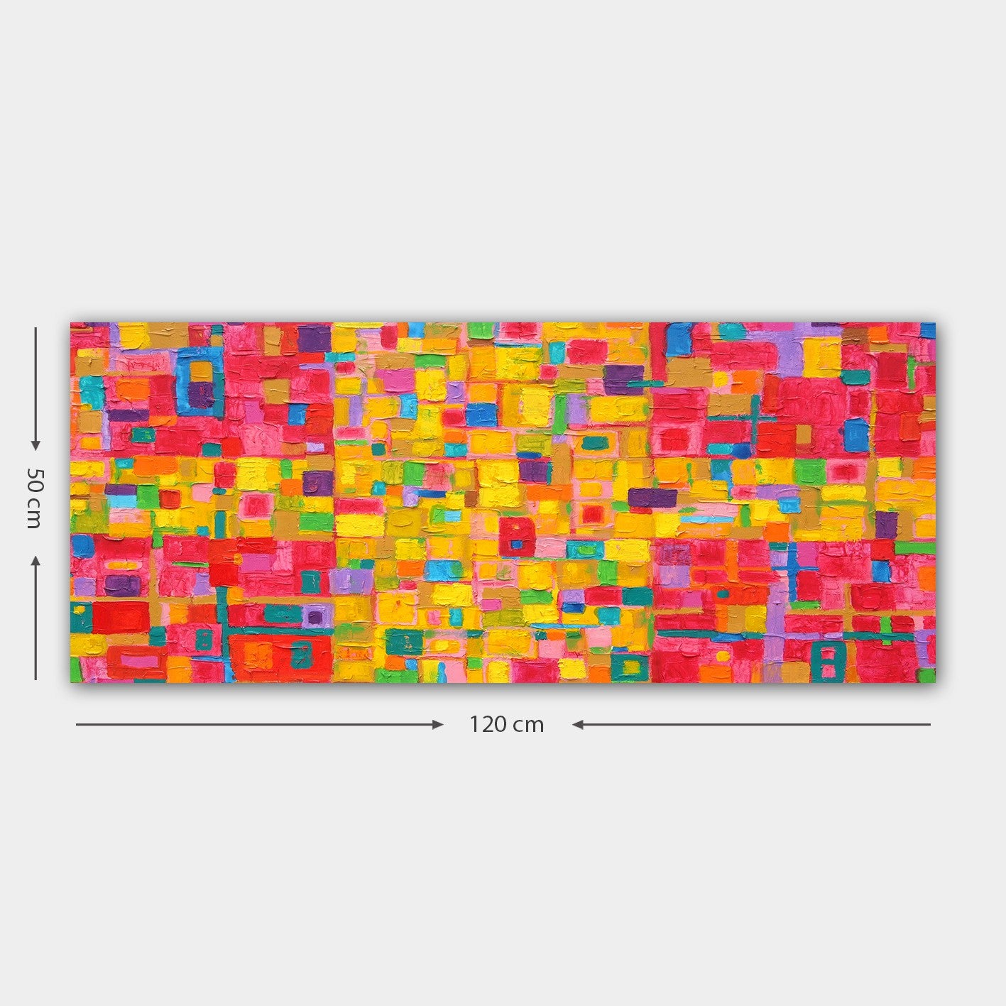 Quadro em Tela 100% Canvas Multicolor 50x120 cm com Moldura 100% Madeira (3 cm) – YTY138411797_50120