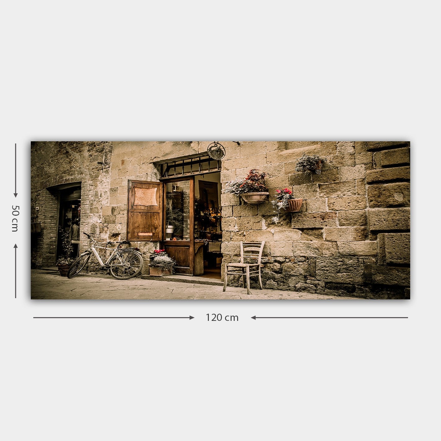 Quadro em Tela Decorativa Multicolor 50 x 120 cm – 100% Tela com Moldura de Madeira (3 cm)