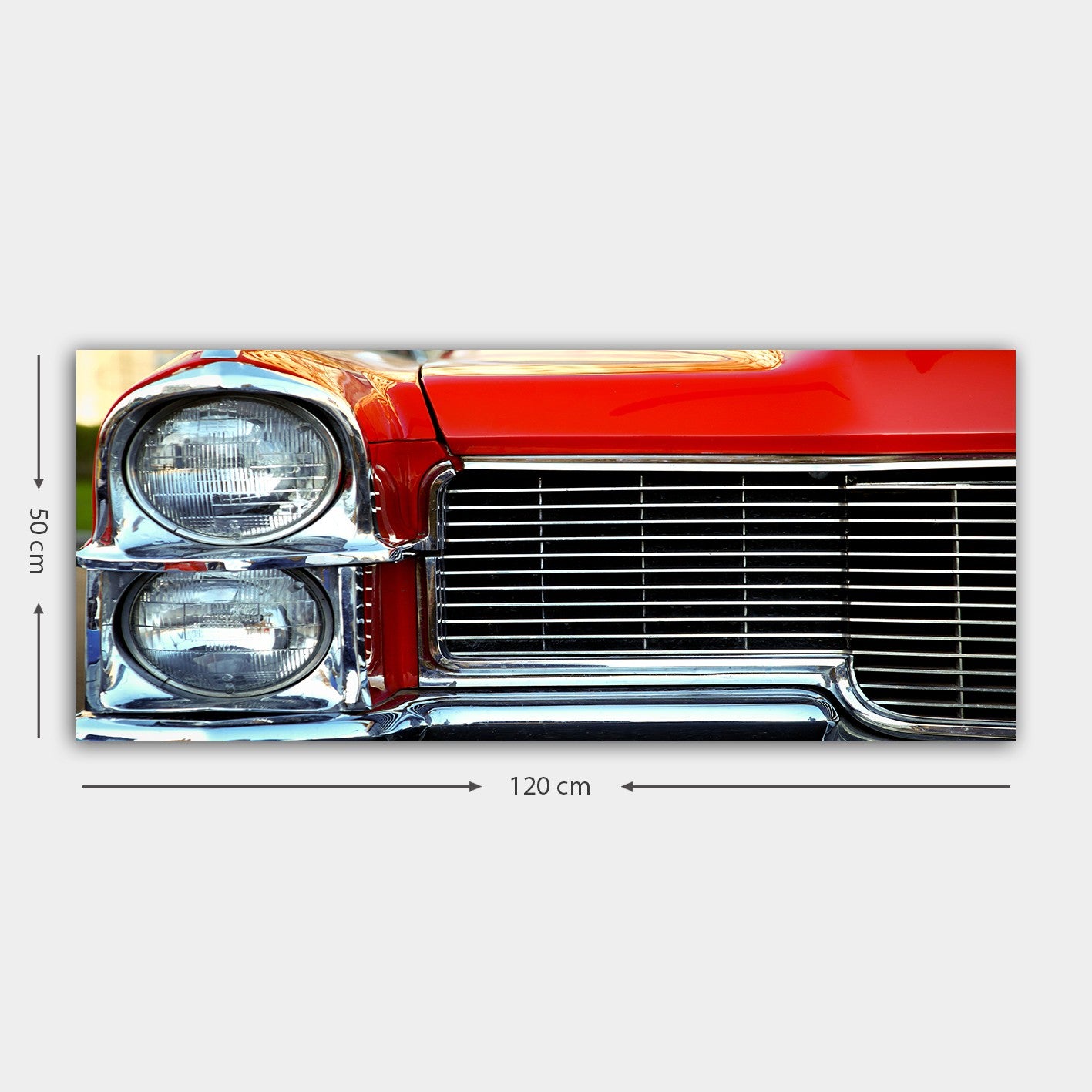 Quadro em Tela Decorativa Multicolor 50 x 120 cm com Moldura de Madeira (3 cm)