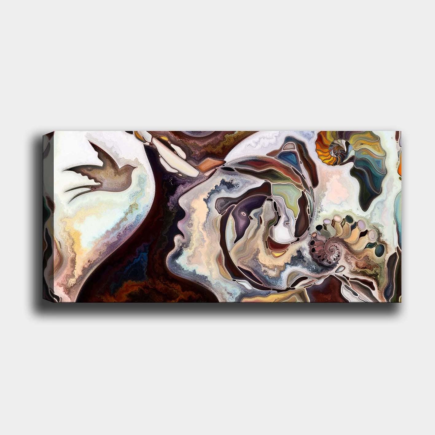 Tela Decorativa Multicolor 50x120 cm com Moldura de Madeira (3 cm) – YTY1413425636_50120