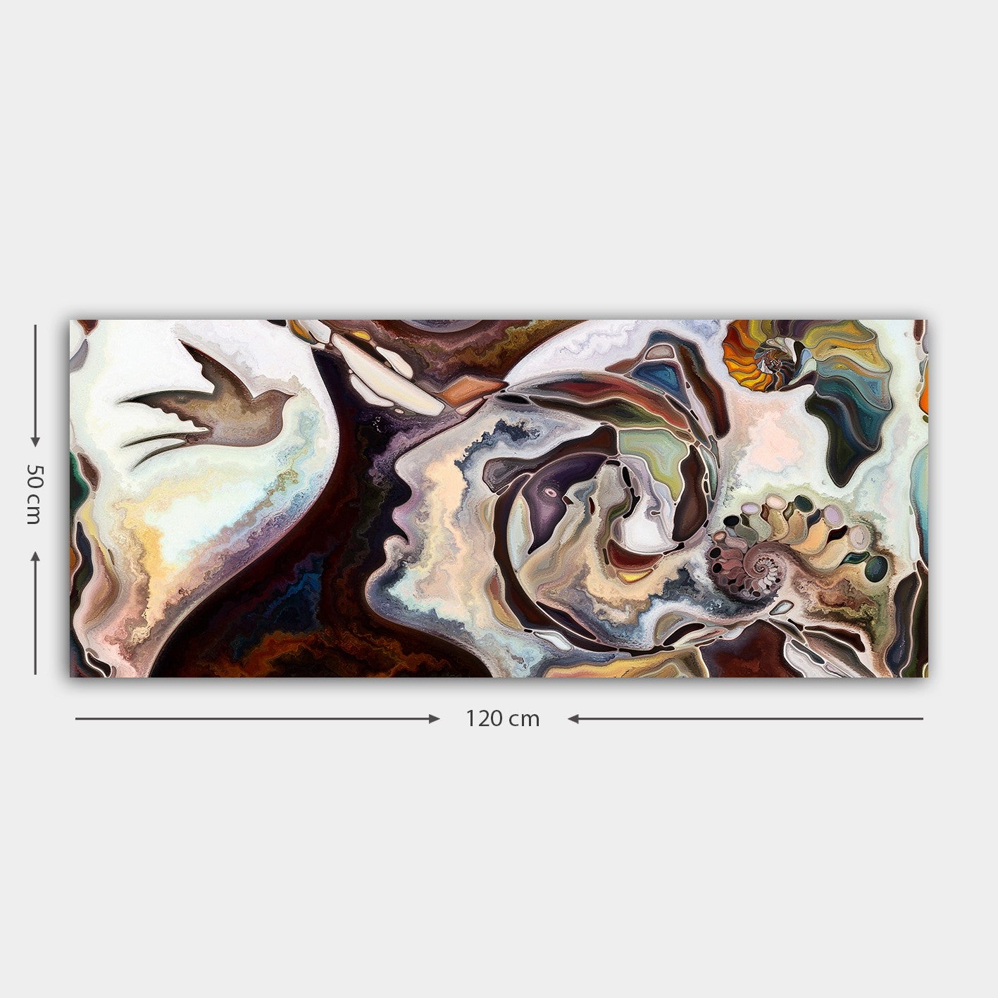 Tela Decorativa Multicolor 50x120 cm com Moldura de Madeira (3 cm) – YTY1413425636_50120