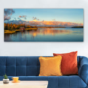 Quadro em Tela 100% Canvas Multicolor 50x120 cm com Moldura de Madeira 3 cm